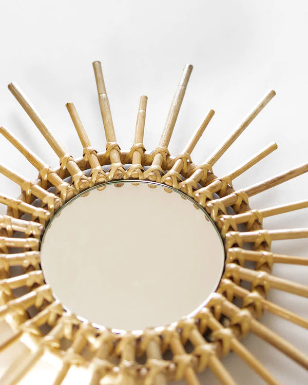 Sunshine Round Cane Mirror