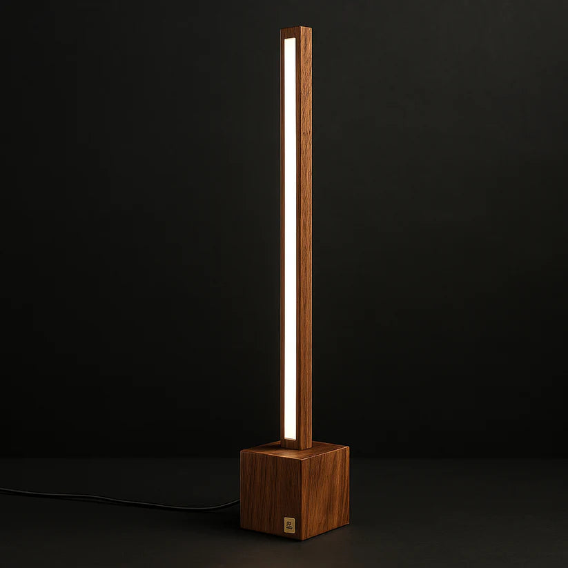 Minimalist Wooden Floor Lamp With Square Base