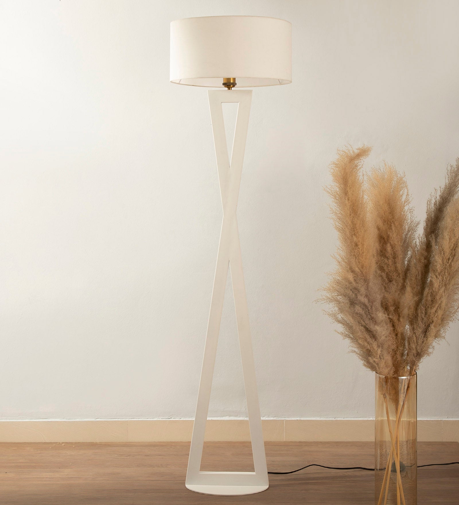 Hamptons White Metal Shade Club Floor Lamp with Metal Base Archizy — free download