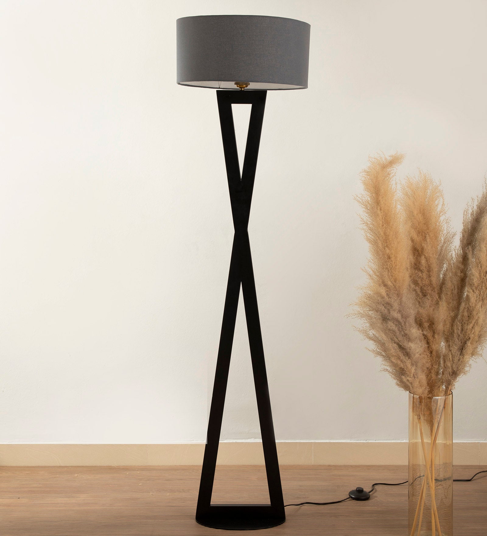 Hamptons Grey Metal Shade Club Floor Lamp with Metal Base Archizy — free download