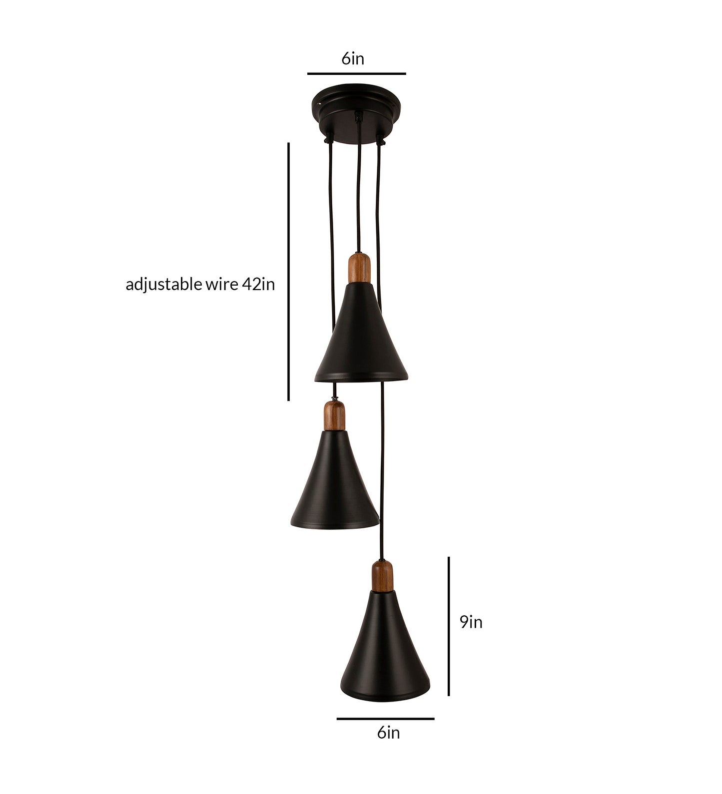 Sonnico Wood 3 Cluster Pendant Light