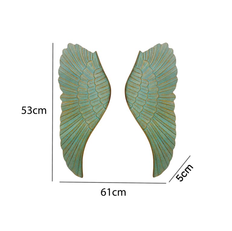 Aqua Blue & Gold Aluminium Wall Art