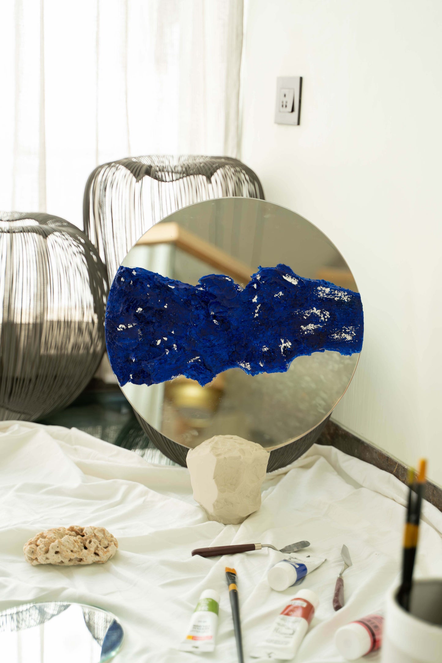 Mixed Media Art on Mirror ( Ocean's Mirror)