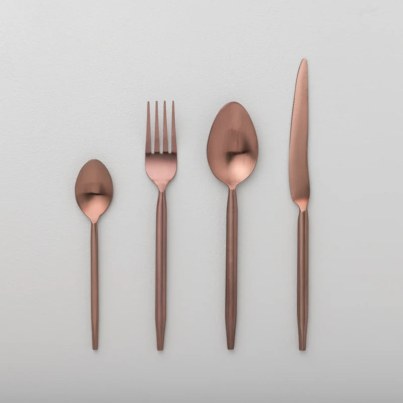 Seven Star Handmade Cutlery ( Rose Gold Matte Finish)