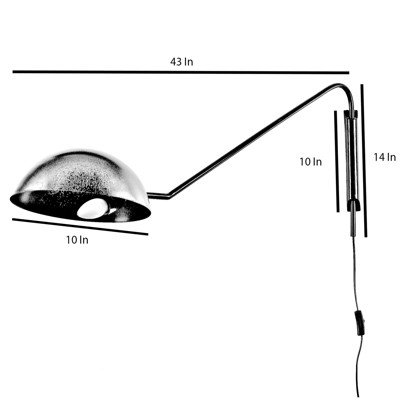 Swiveling Black Metal Wall Light