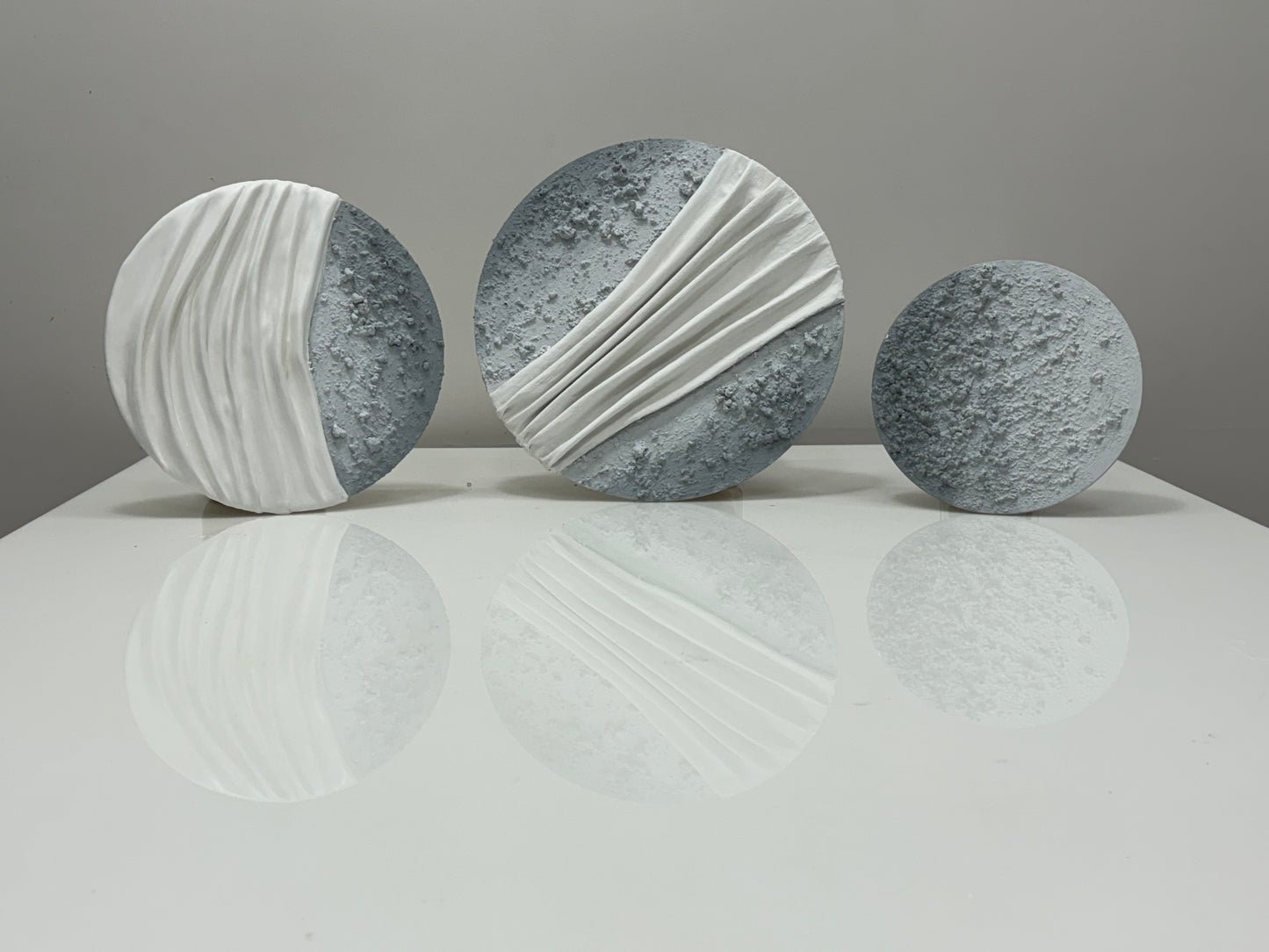 Handcrafted Lunar Texture Art – Set of 3