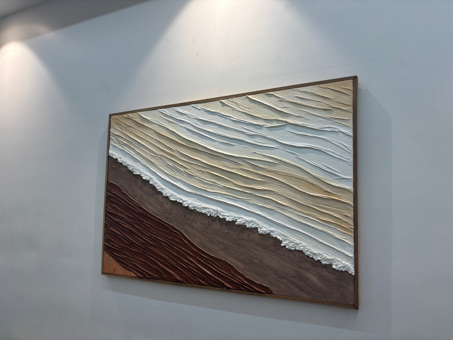 Coastal Wave Texture Art (Beige & Brown)