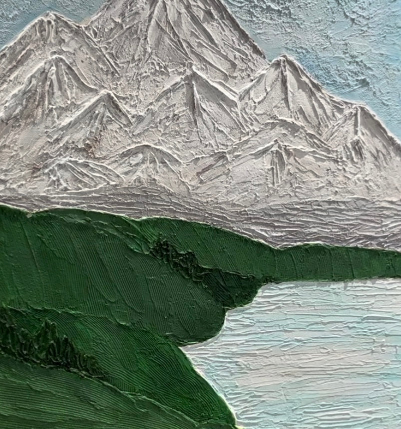 Serene Mountain Escape – Textured Art