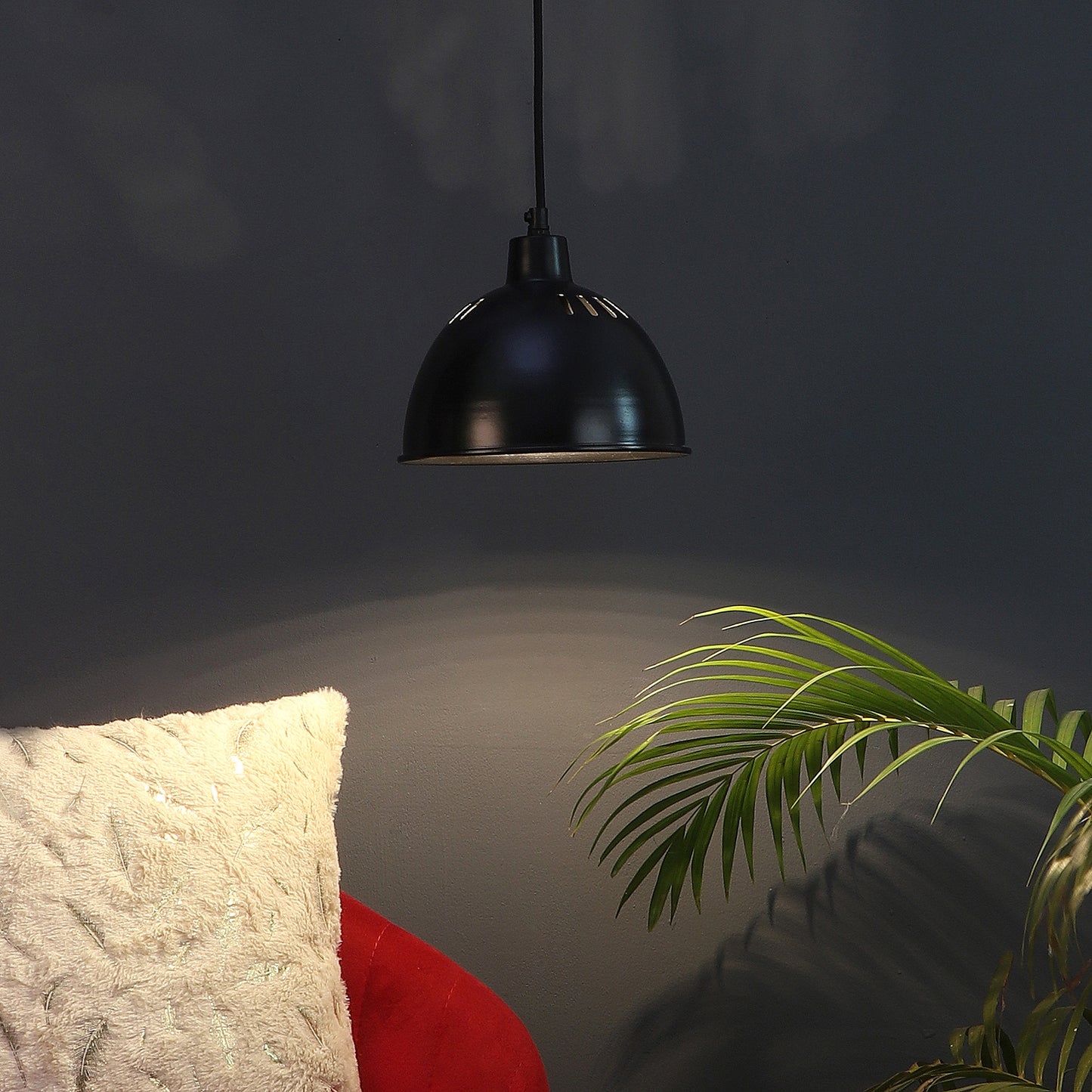 All Black Metal Hanging Light