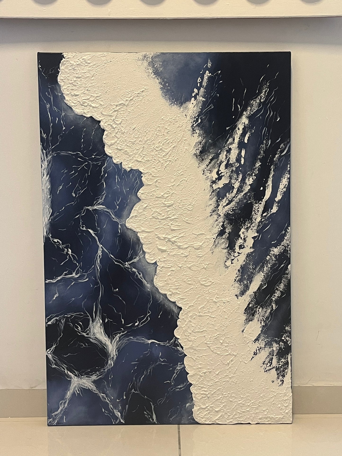 Tide Break” – Textured Ocean Abstract Painting