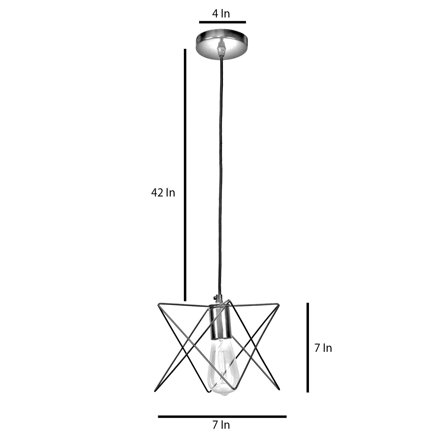 Nordic Black Vintage Metal Single Hanging Light