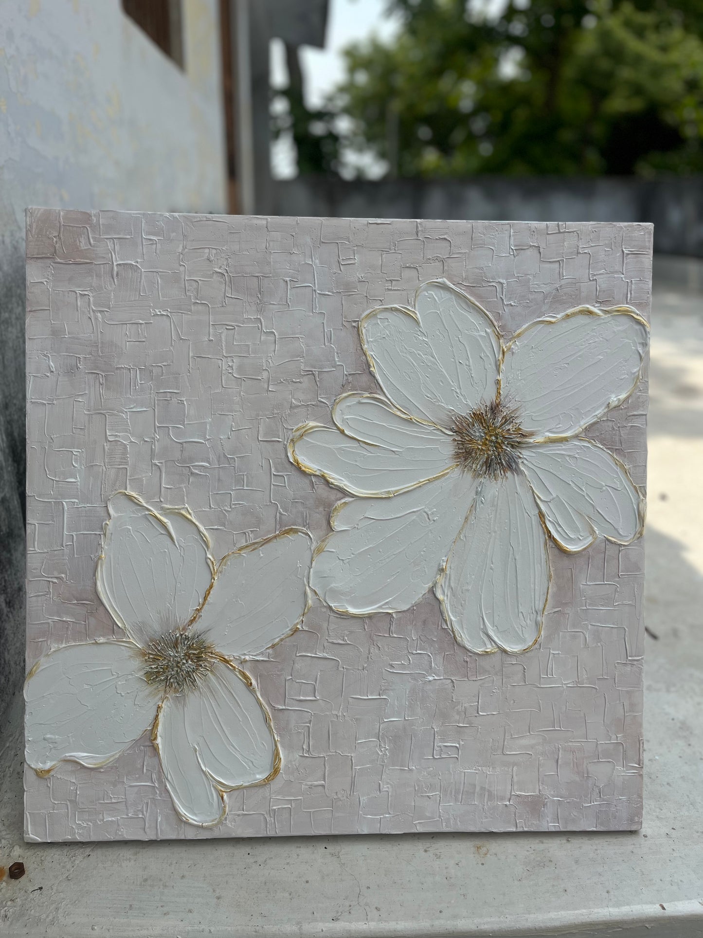 Golden Bloom on White