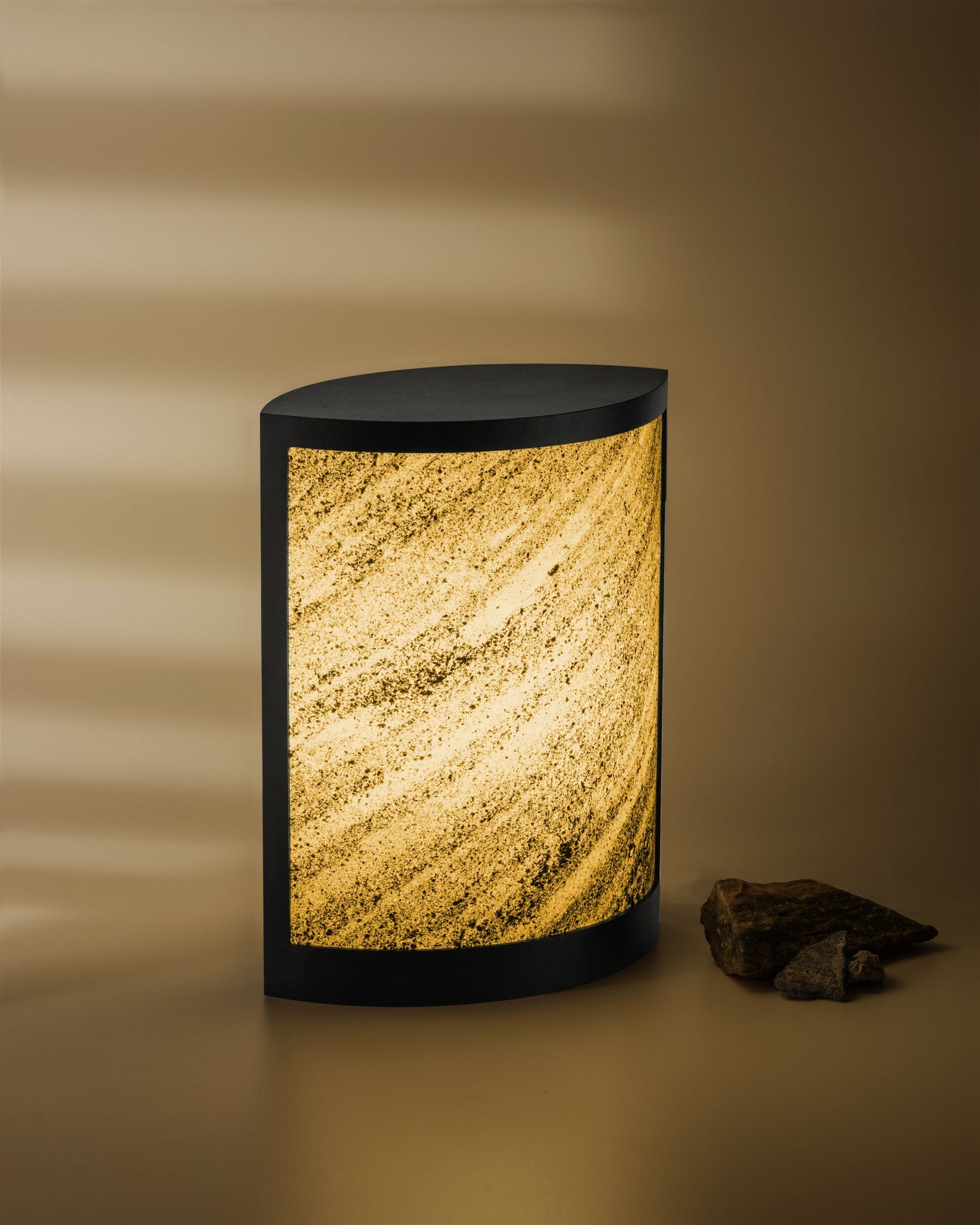 Iris Table Lamp - Ocean Black Stone
