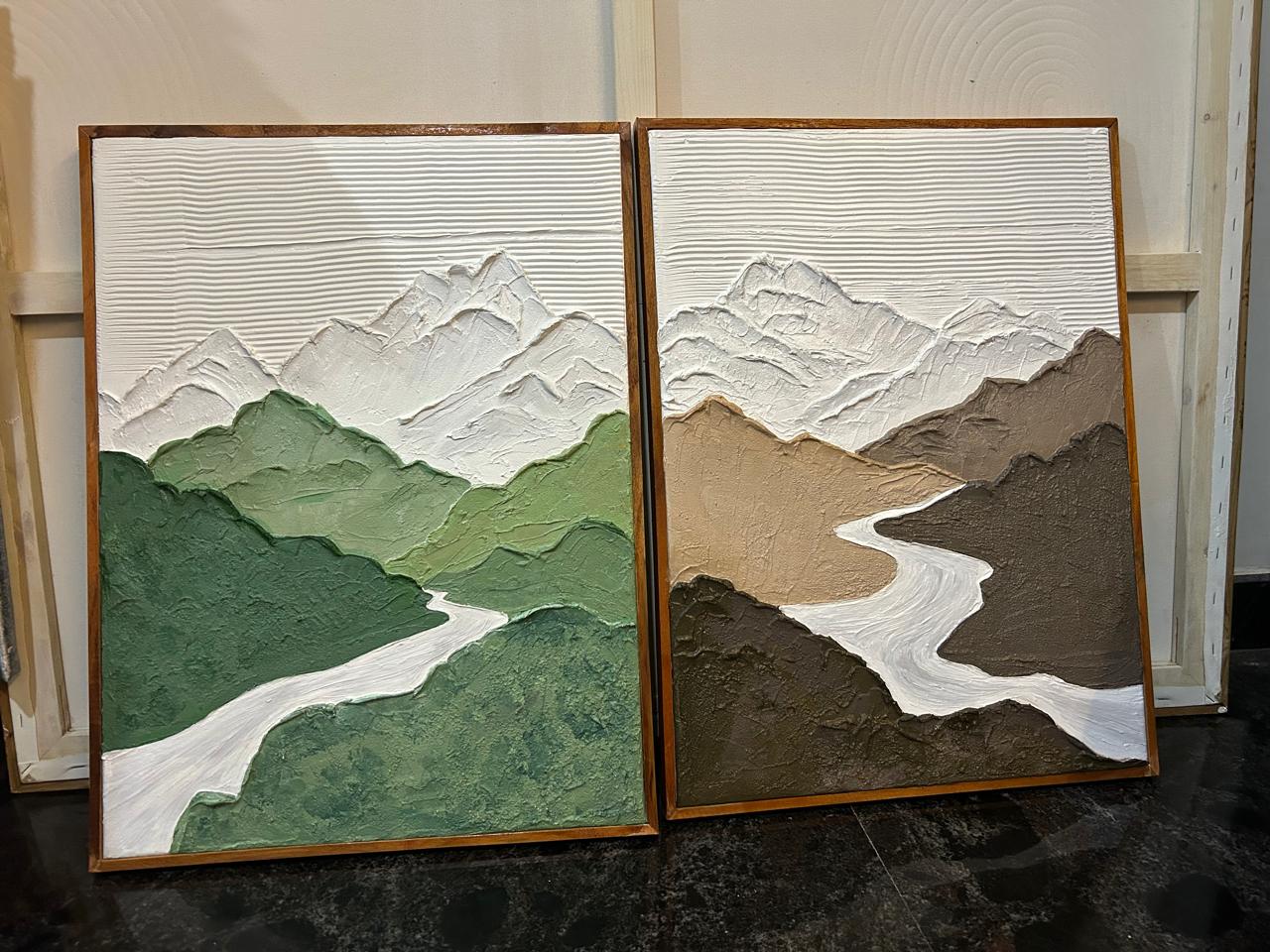 Mountains Valley Texture Art