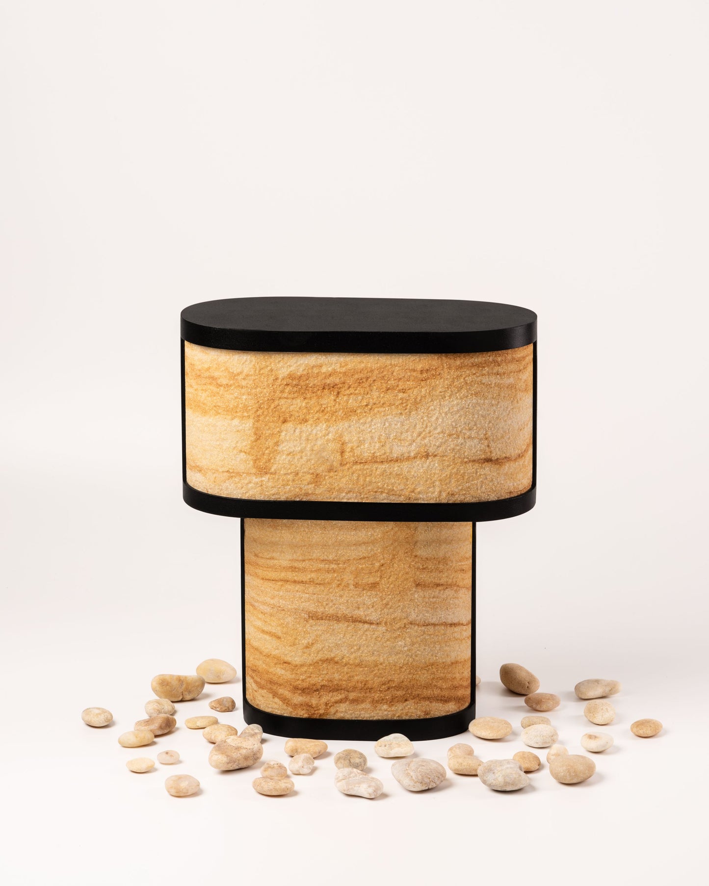 Niko Table Lamp - Teak Wood Sandstone