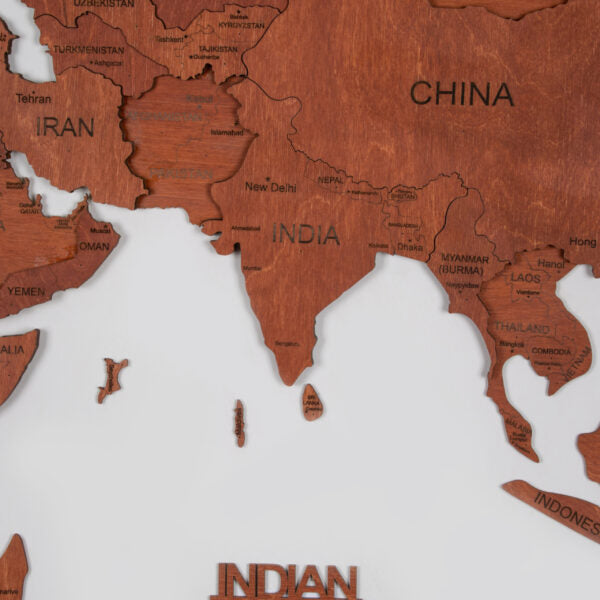 3D Wooden World Map