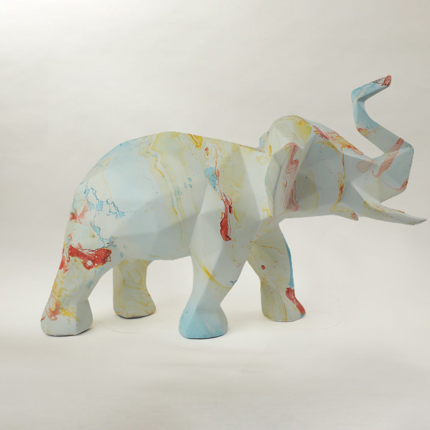 Hand-Painted Elephant - Ocean Hues