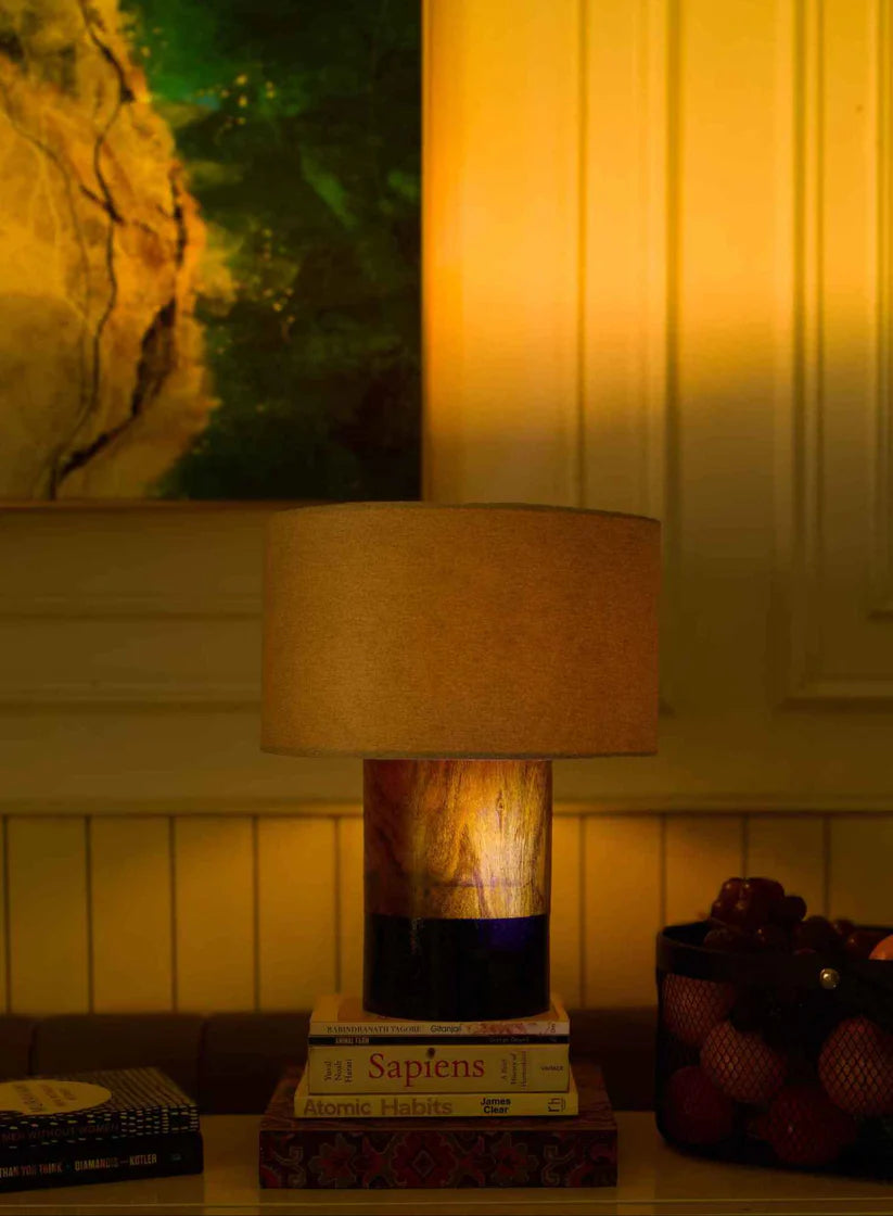 Dual-Tone Rosewood Table Lamp