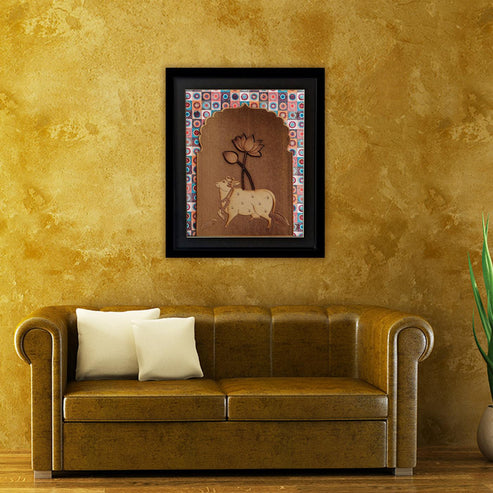 Pichwai Wood Engraved Frame