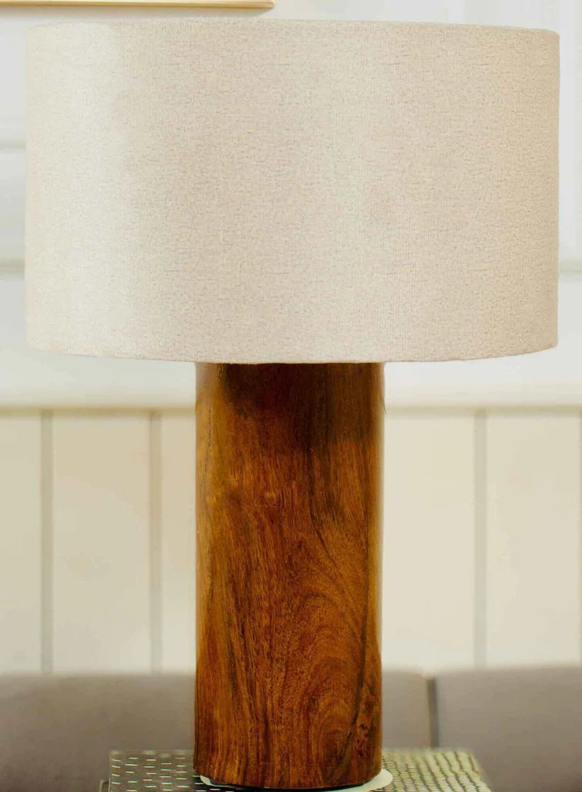 Rosewood Tall Table Lamp – White Shade