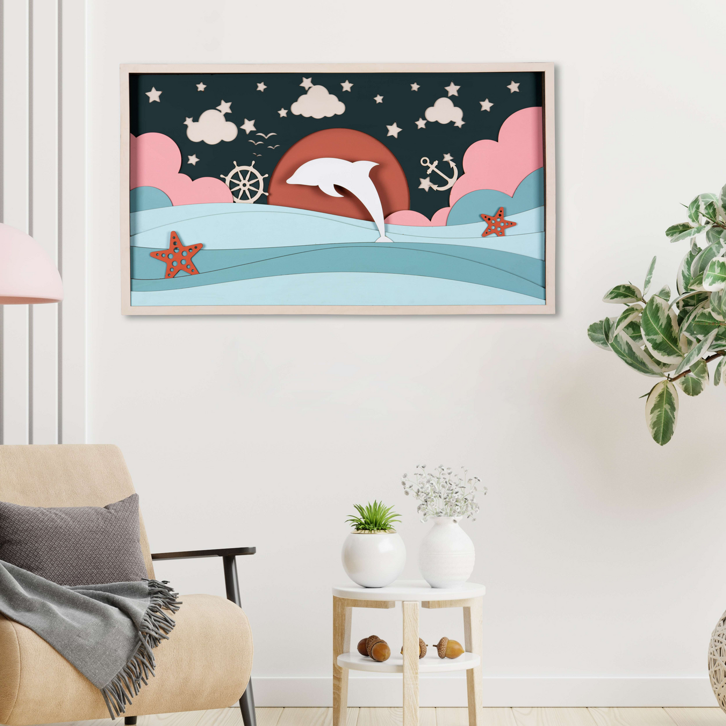 Dolphin Sunrise Multi Layer Mandala