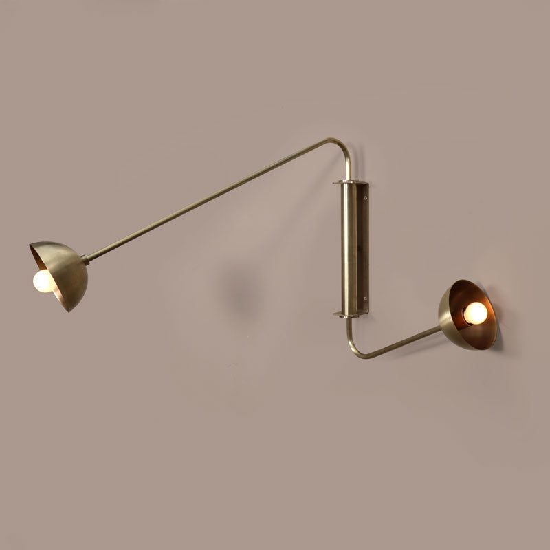 Float Wall Sconce Two Arm Brass Dome
