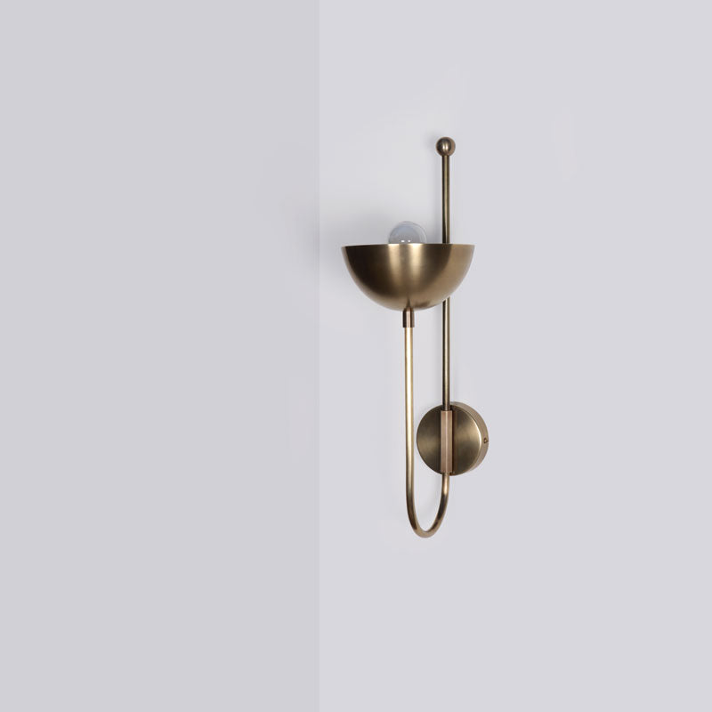 J Wall Sconce Brass Dome