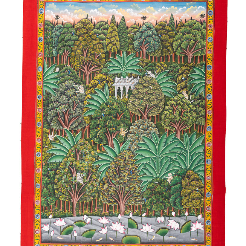 A forest scene with temple 2