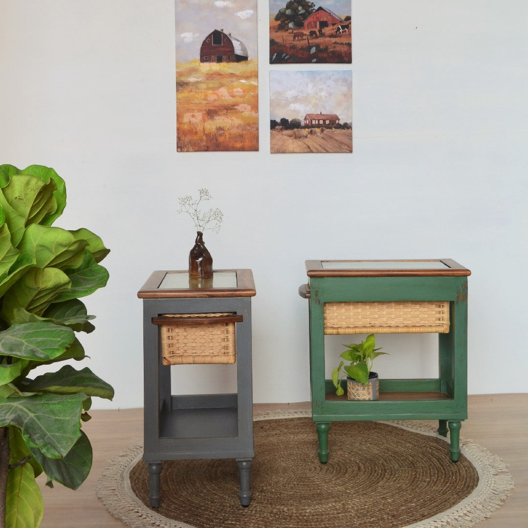 Sorren Cane Basket End Table