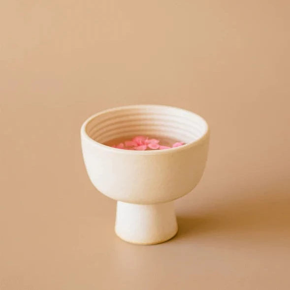 Matt White Pedestal Bowl Vase