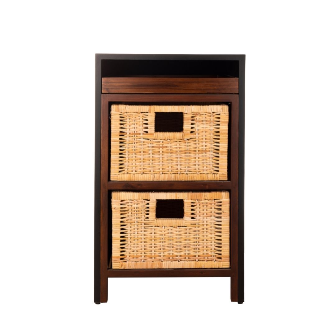 Modern Natural Basket Cabinet