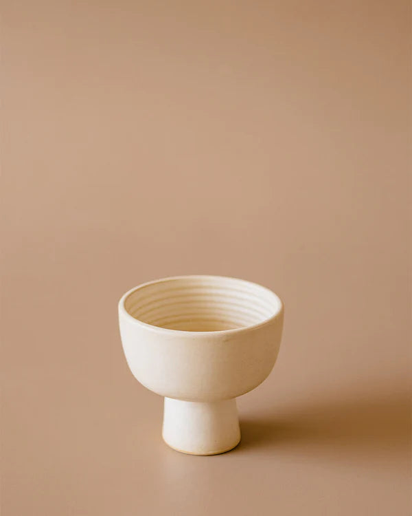 Matt White Pedestal Bowl Vase