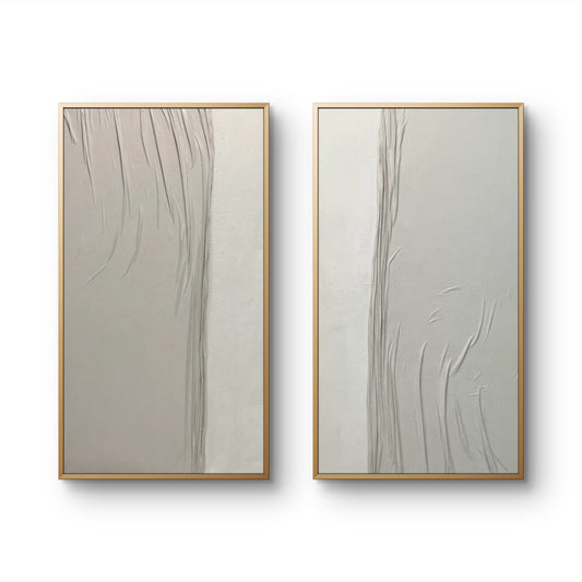 "Flow of Silence" – Set of 2 Texture Fabric Art Panels