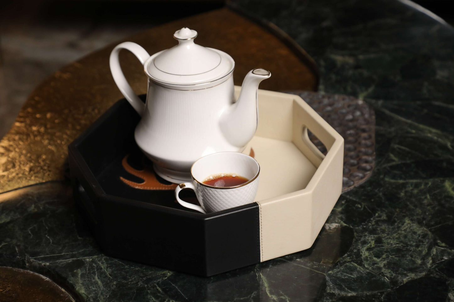 Black & White Hexa Tray
