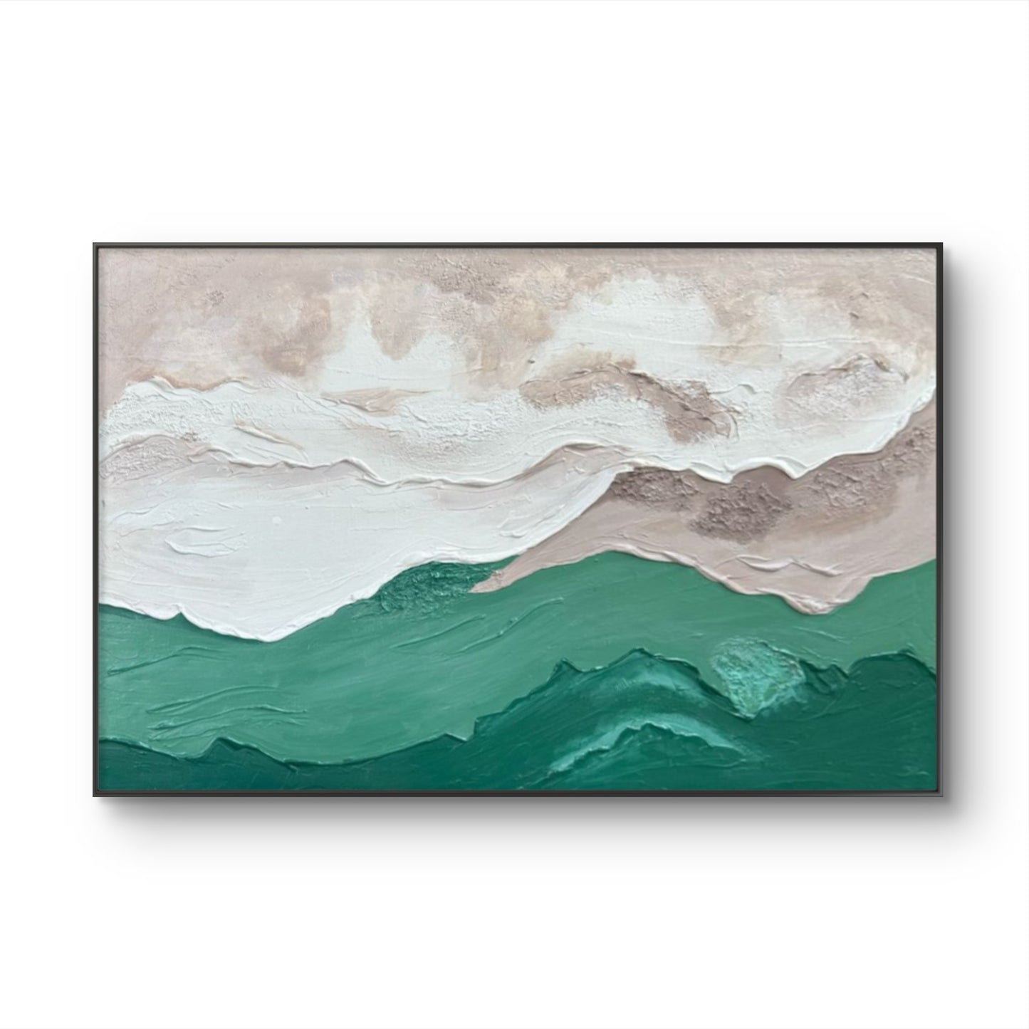 Green Textured Ocean Waves Texture Art