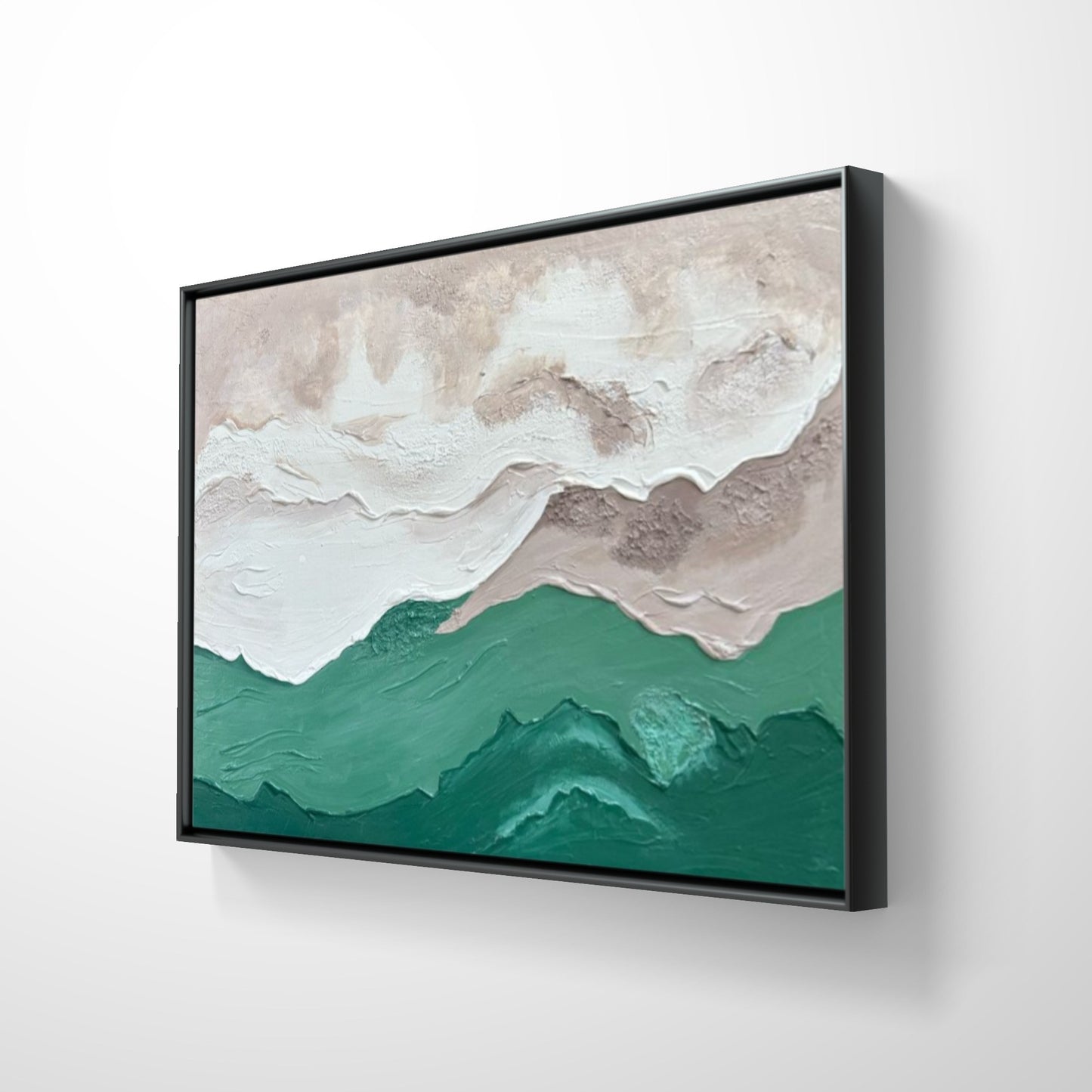 Green Textured Ocean Waves Texture Art