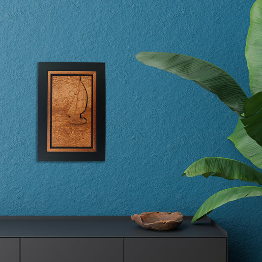 A picturesque sea escape wood engraved picture Frame