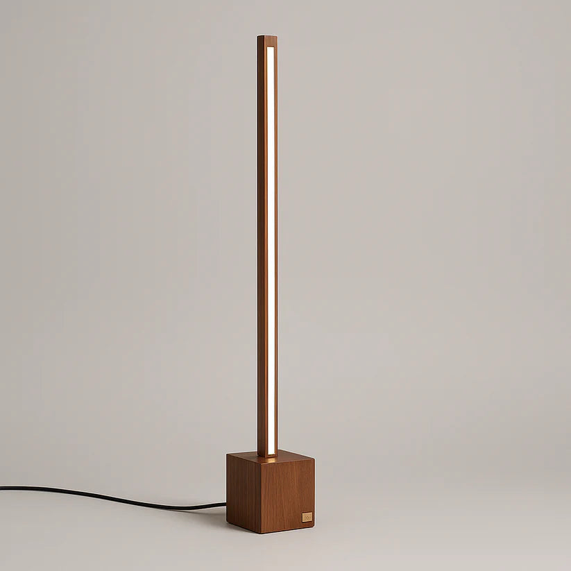 Minimalist Wooden Floor Lamp With Square Base