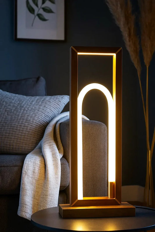 Teak Wood Floor Lamp