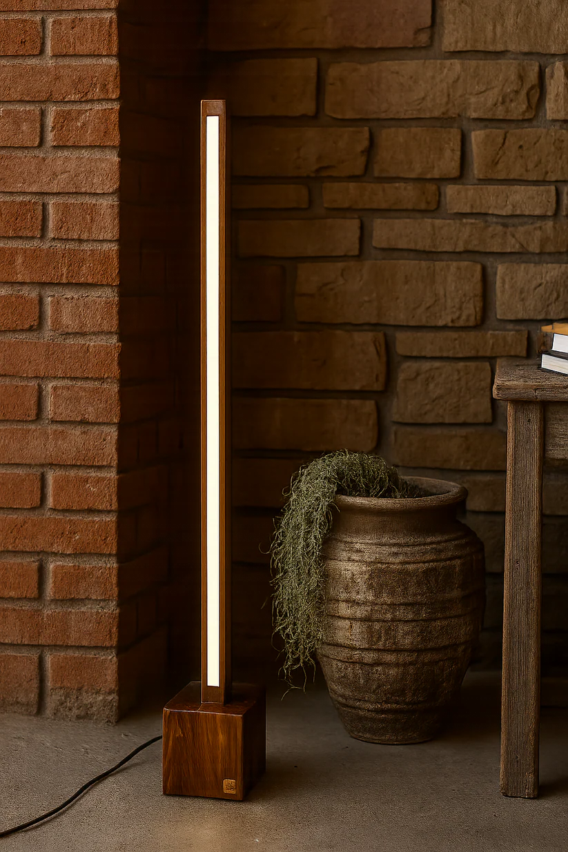 Minimalist Wooden Floor Lamp With Square Base