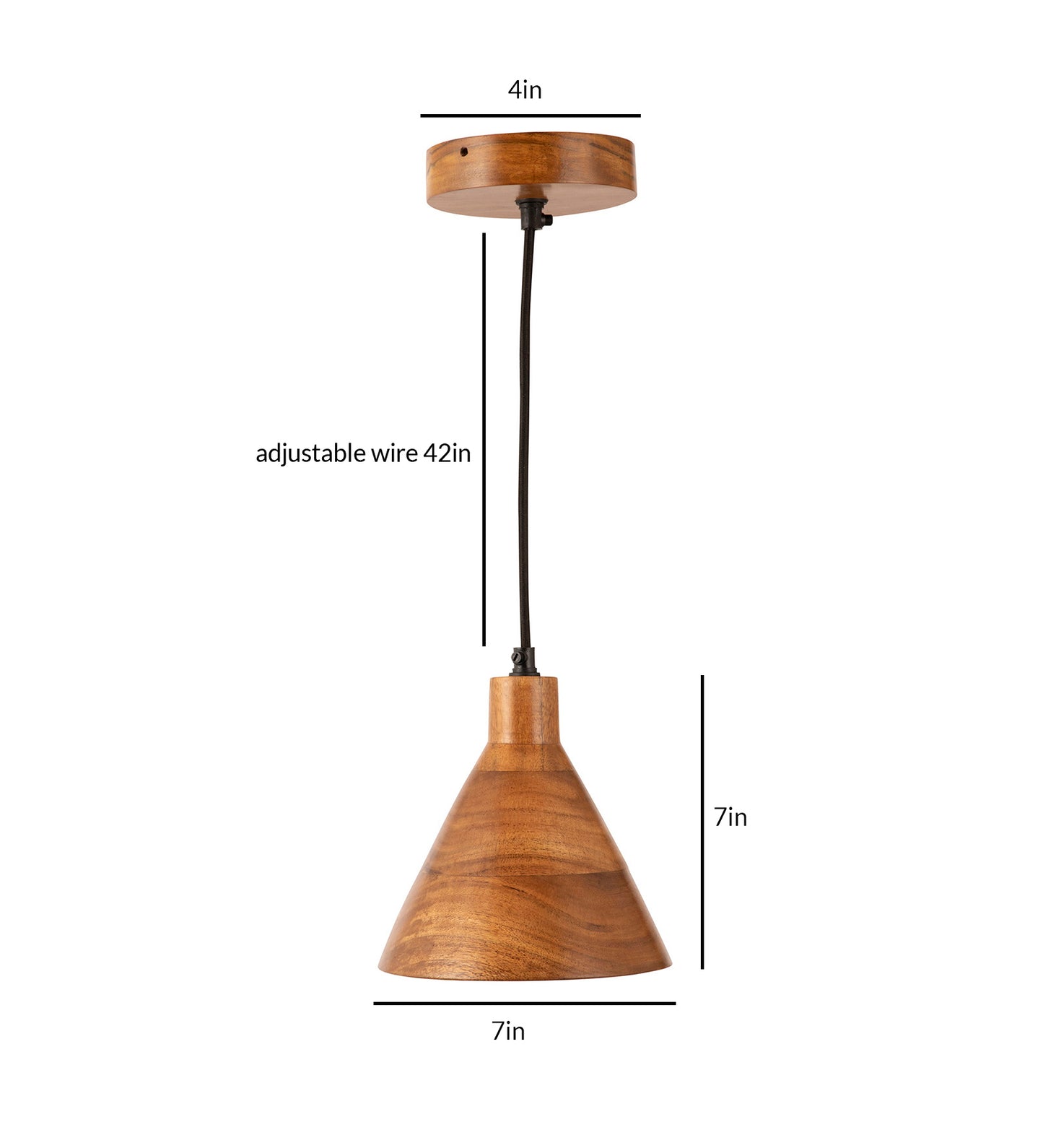 Teak Wood Cased Pendant Light