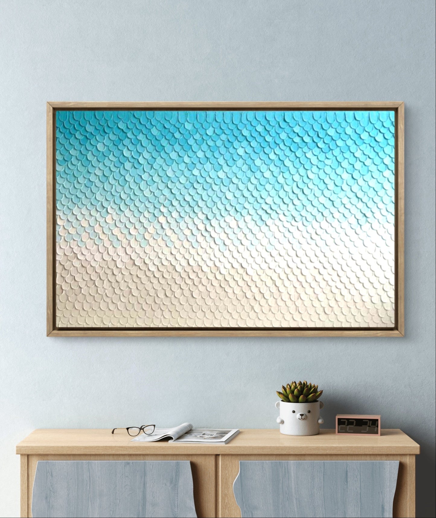 Ombre Effect Textured Art - Aqua