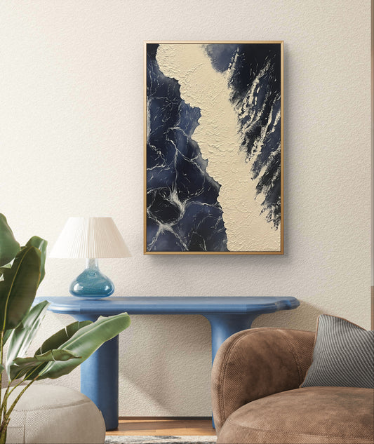 Tide Break” – Textured Ocean Abstract Painting