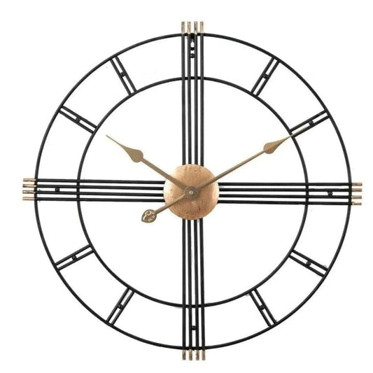 Classic Round Black And Gold Wall Clock
