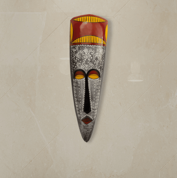 Tribal Elegance Hand-Painted Wall Mask