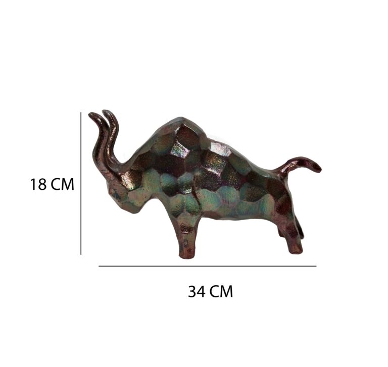 Copper Antique Aluminium Bull Sculpture