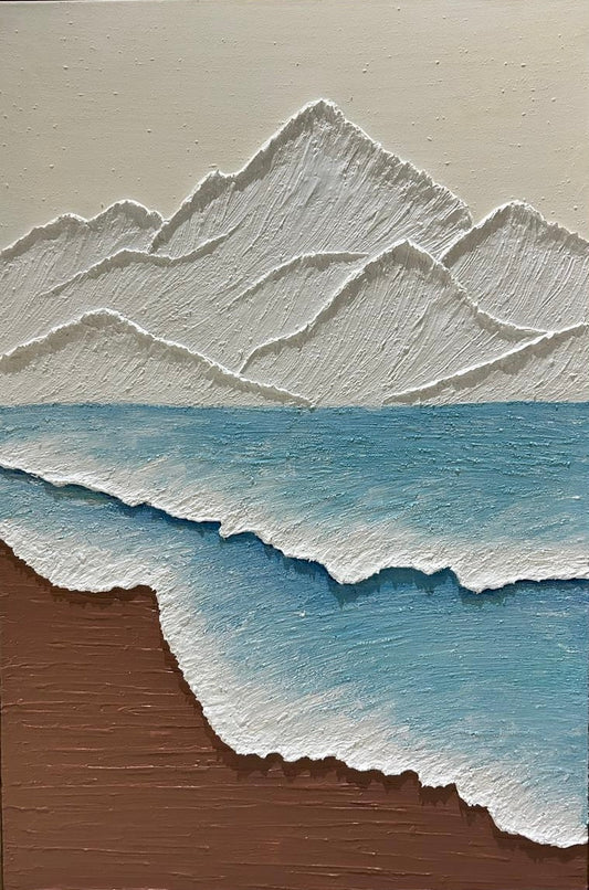 Mountain And Waves Texture Art