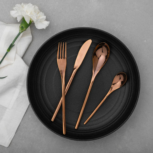 Symphony of Elegance Cutlery(Rose gold Finish)