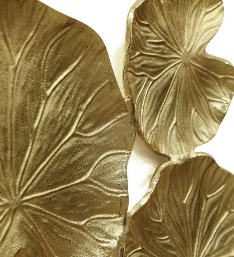 Golden Lotus Leaf Wall Art