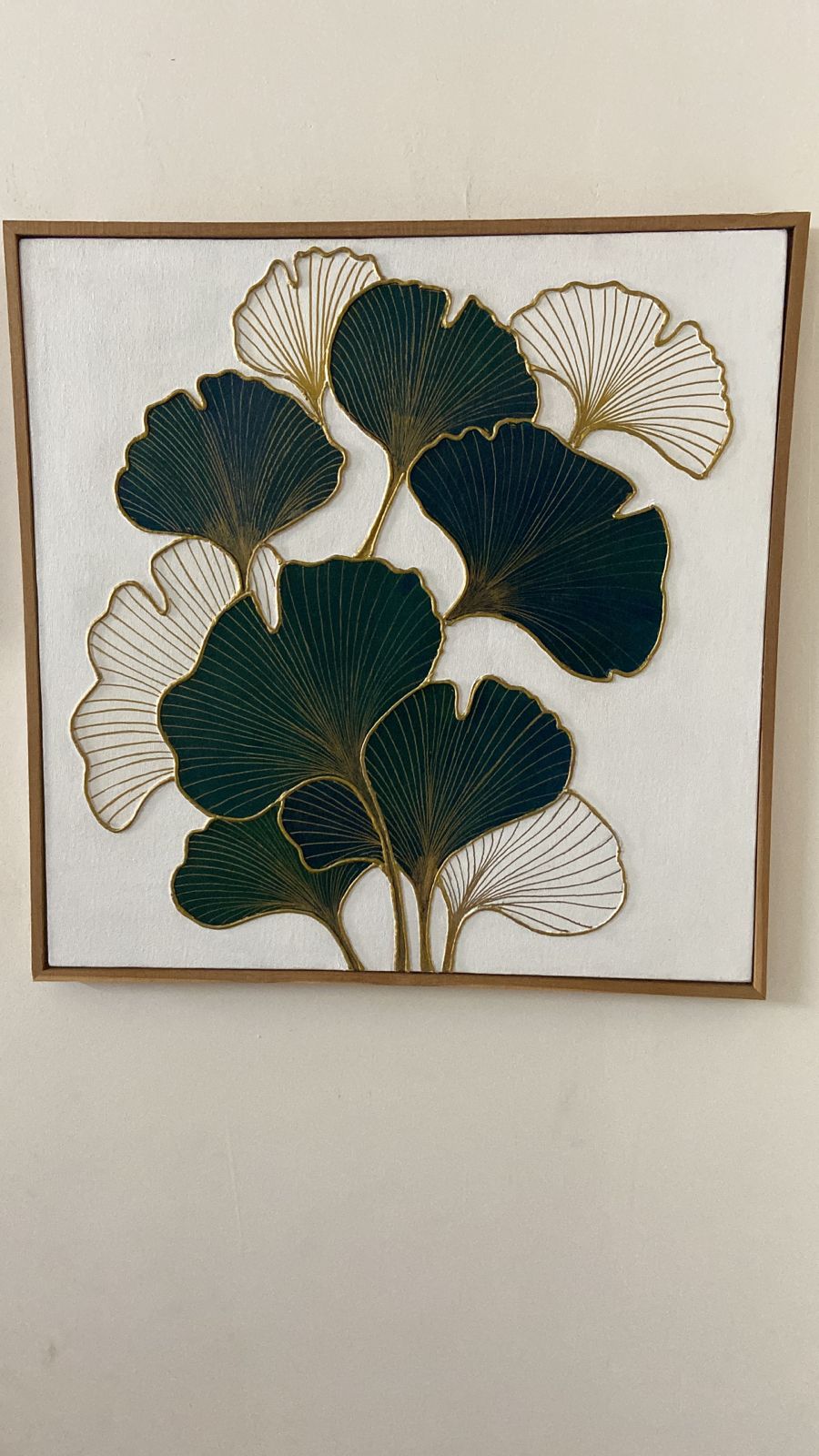 Green & Golden Flower Texture Art